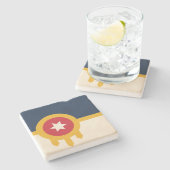 Vlag van Tulsa (Oklahoma) Stenen Onderzetter (Zijkant)