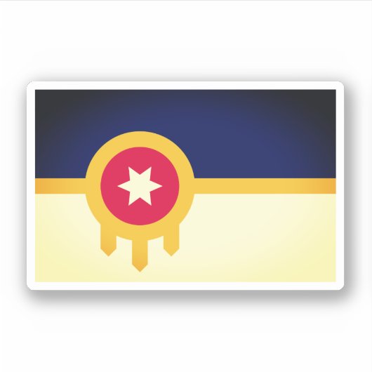 Vlag van Tulsa, Oklahoma Sticker (Voorkant)