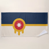 Vlag van Tulsa (Oklahoma) Strandlaken (Voorkant)