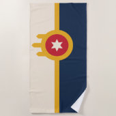 Vlag van Tulsa (Oklahoma) Strandlaken (Voorkant)