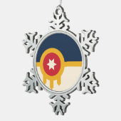 Vlag van Tulsa, Oklahoma Tin Sneeuwvlok Ornament (Rechts)