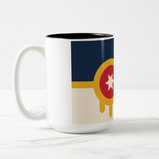 Vlag van Tulsa (Oklahoma) Tweekleurige Koffiemok (Links)