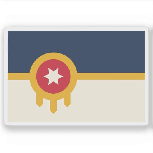 Vlag van Tulsa, Oklahoma, Verenigde Staten Sticker (Voorkant)