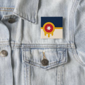Vlag van Tulsa (Oklahoma) Vierkante Button 5,1 Cm (In situ)