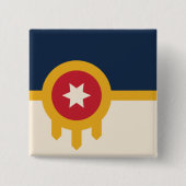 Vlag van Tulsa (Oklahoma) Vierkante Button 5,1 Cm (Voorkant)