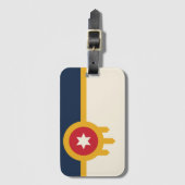 Vlag van Tulsa stad, Oklahoma State Bagagelabel (Voorkant (verticaal))