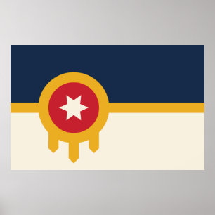 Vlag van Tulsa stad, Oklahoma State Poster