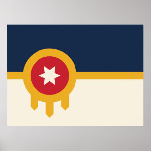 Vlag van Tulsa stad, Oklahoma State Poster
