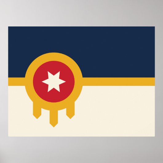 Vlag van Tulsa stad, Oklahoma State Poster (Voorkant)