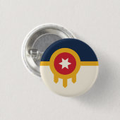 Vlag van Tulsa stad, Oklahoma State Ronde Button 3,2 Cm (Voorkant /achterkant)
