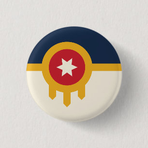 Vlag van Tulsa stad, Oklahoma State Ronde Button 3,2 Cm