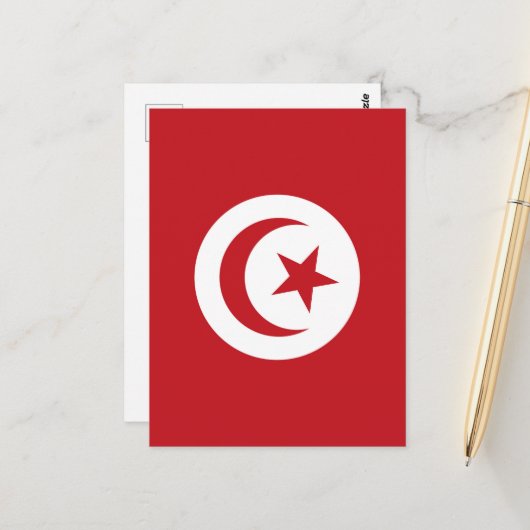 Vlag van Tunesië Briefkaart (Voorkant / Achterkant in situ)