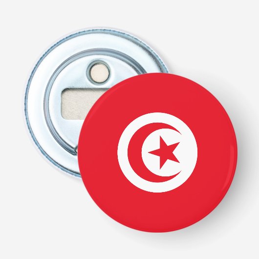 Vlag van Tunesië Button Flesopener (Voorkant)