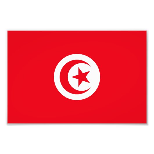 Vlag van Tunesië Foto Afdruk (Voorkant)