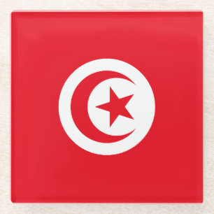 Vlag van Tunesië Glazen Onderzetter