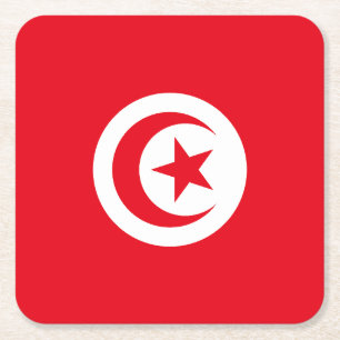 Vlag van Tunesië Kartonnen Onderzetters