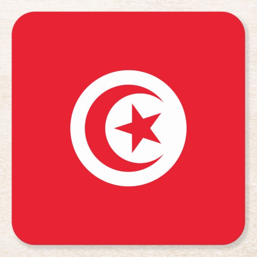 Vlag van Tunesië Kartonnen Onderzetters (Voorkant)
