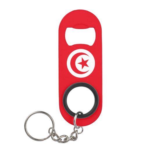 Vlag van Tunesië Mini Flessenopener (Voorkant)