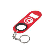 Vlag van Tunesië Mini Flessenopener (Achterkant Gekanteld)