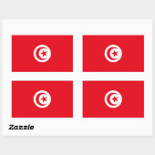 Vlag van Tunesië Rechthoekige Sticker (Vel)