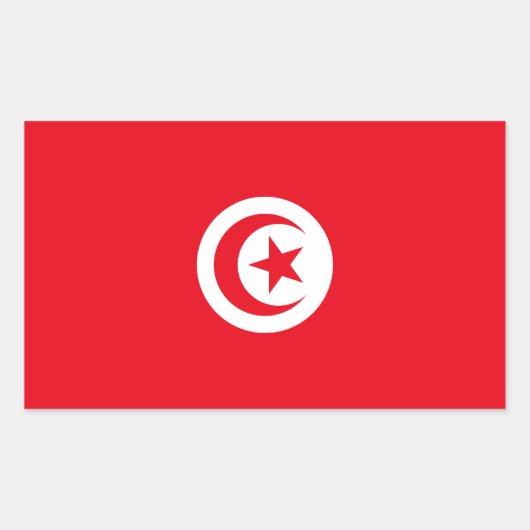 Vlag van Tunesië Rechthoekige Sticker (Voorkant)