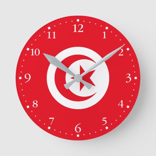 Vlag van Tunesië Ronde Klok (Voorkant)