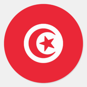 vlag van Tunesië Ronde Sticker