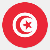 vlag van Tunesië Ronde Sticker (Voorkant)