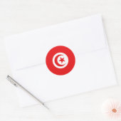 Vlag van Tunesië Ronde Sticker (Envelop)