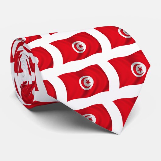 vlag van Tunesië Stropdas (Opgerold)