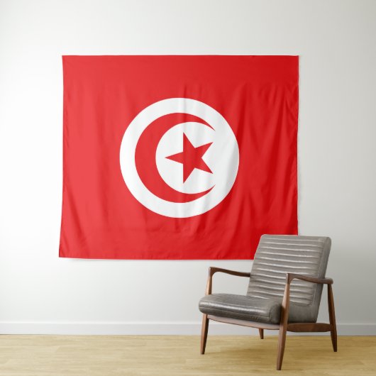 Vlag van Tunesië Wandkleed (In Situ (horizontaal))