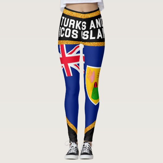 Vlag van Turken en Caicoseilanden Leggings (Voorkant)
