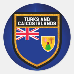 Vlag van Turken en Caicoseilanden Ronde Sticker