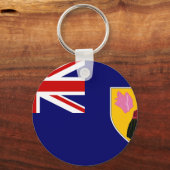 Vlag van Turken en Caicoseilanden Sleutelhanger (Voorkant)