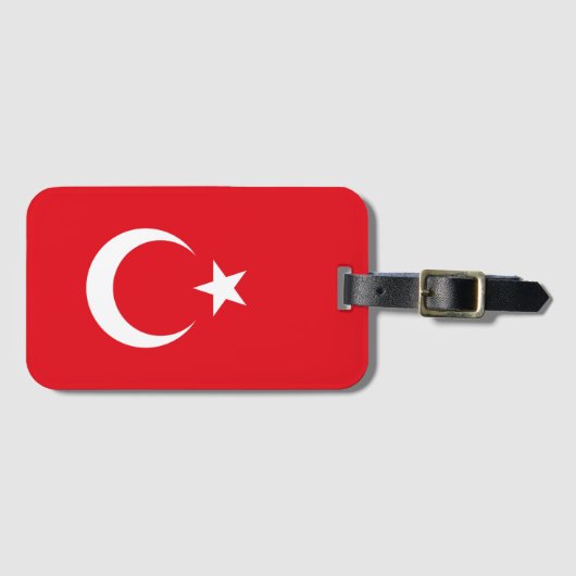 Vlag van Turkije Bagagelabel (Voorkant (horizontaal))
