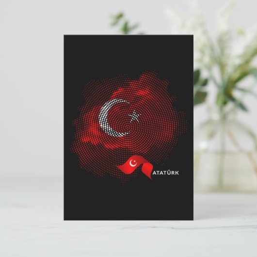 Vlag van Turkije Bedankkaart (Staand voorkant)
