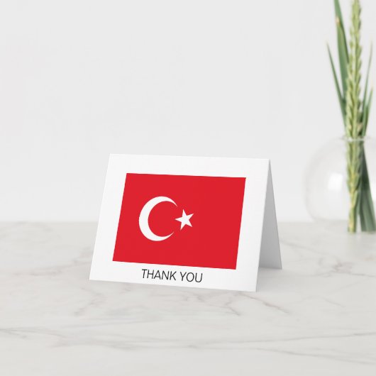 Vlag van Turkije Bedankkaart (Voorkant)