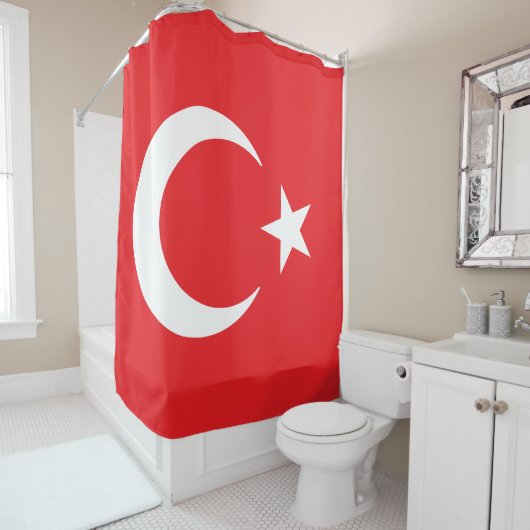 Vlag van Turkije Douchegordijn (In situ)