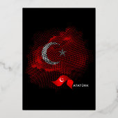 Vlag van Turkije Folie Uitnodiging (Voorkant)