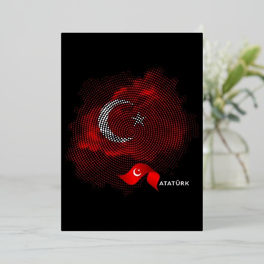 Vlag van Turkije Folie Uitnodiging (Staand Voorkant)