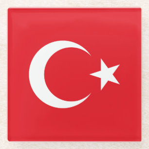 Vlag van Turkije Glazen Onderzetter