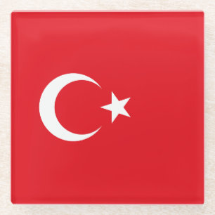 Vlag van Turkije Glazen Onderzetter
