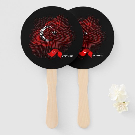 Vlag van Turkije Handwaaier (Voorkant en achterkant)