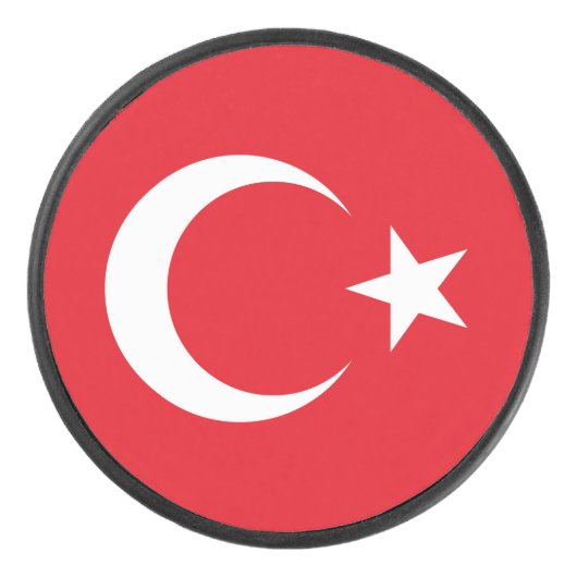 Vlag van Turkije Hockey Puck (Voorkant)