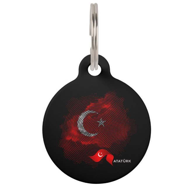 Vlag van Turkije Huisdierpenning (Voorkant)