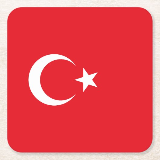 Vlag van Turkije Kartonnen Onderzetters (Voorkant)