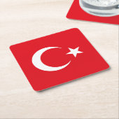 Vlag van Turkije Kartonnen Onderzetters (Schuin)