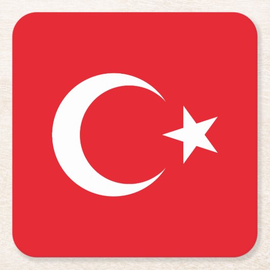 Vlag van Turkije Kartonnen Onderzetters (Voorkant)