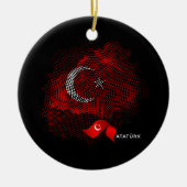 Vlag van Turkije Keramisch Ornament (Voorkant)