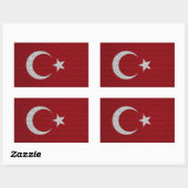 Vlag van Turkije met koolstofvezel effect Rechthoekige Sticker (Vel)